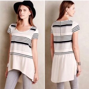 Anthropologie Deletta Striped Hi-lo Tunic Top